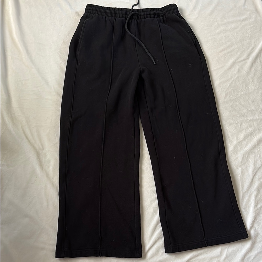 Black Wide-Leg Sweatpants